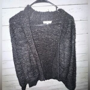 Hooked Up by IOT Back and Gold Knit Cardigan